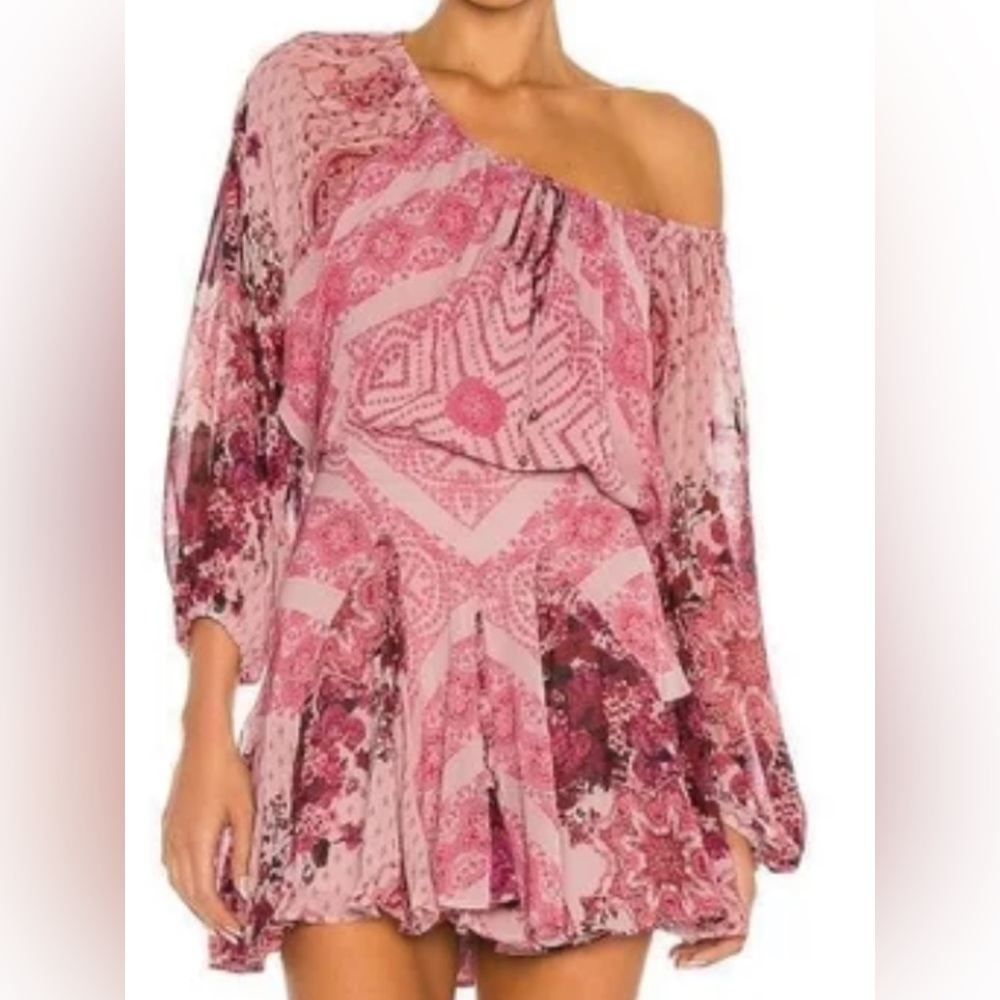 Free People - Seven Wonders Mini Dress - Size: Small - Color: Dusty Rose Combo